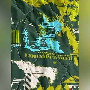 GRAFFITI Road Map Quilted Reversible Throw Blanket